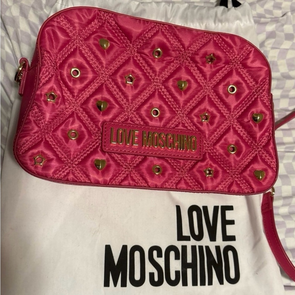 Love Moschino Pink Quilted Crossbody Bag